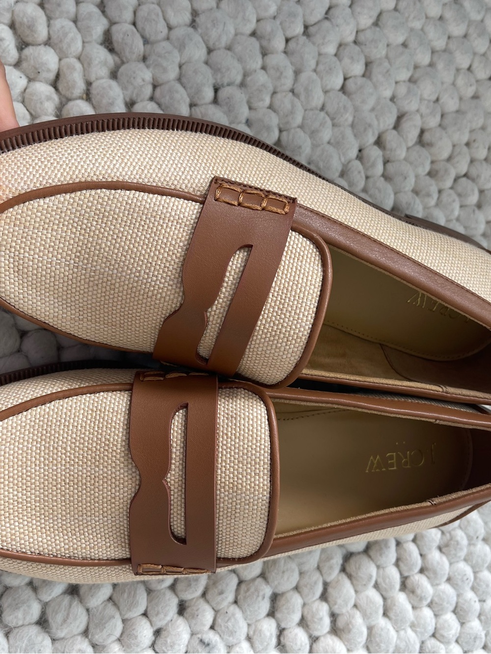 J. Crew Women's Beige and Tan Woven Penny Loafers - Picture 4 of 4